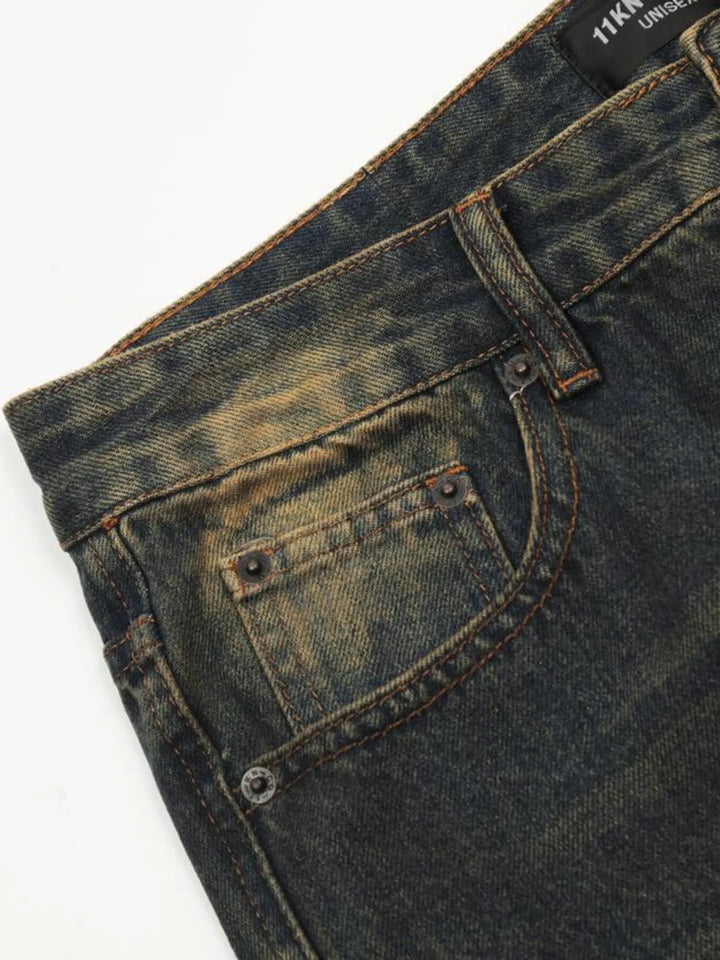 Men's Washed Flare Jeans
