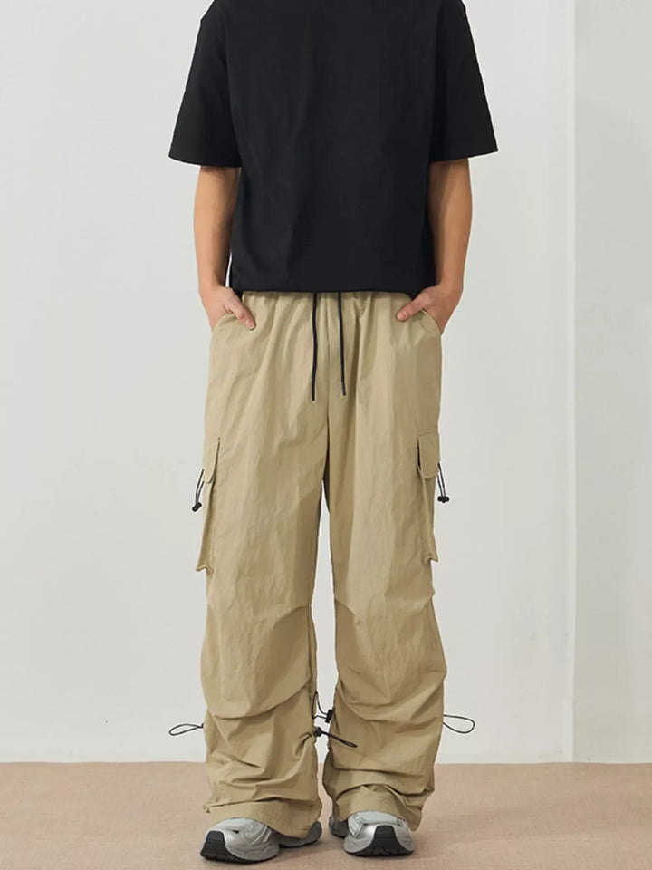 Men's Loose Fit Cargo Pants with Drawstring