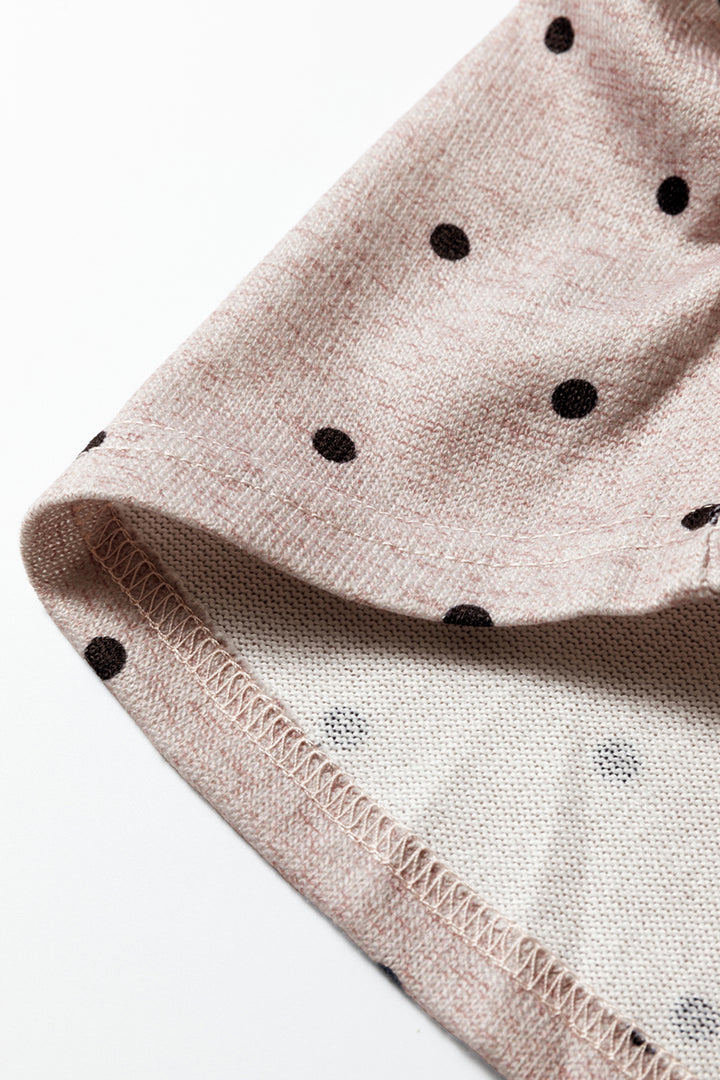 Jet Stream Polka Dot Boat Neck Knit Long Sleeve T Shirt