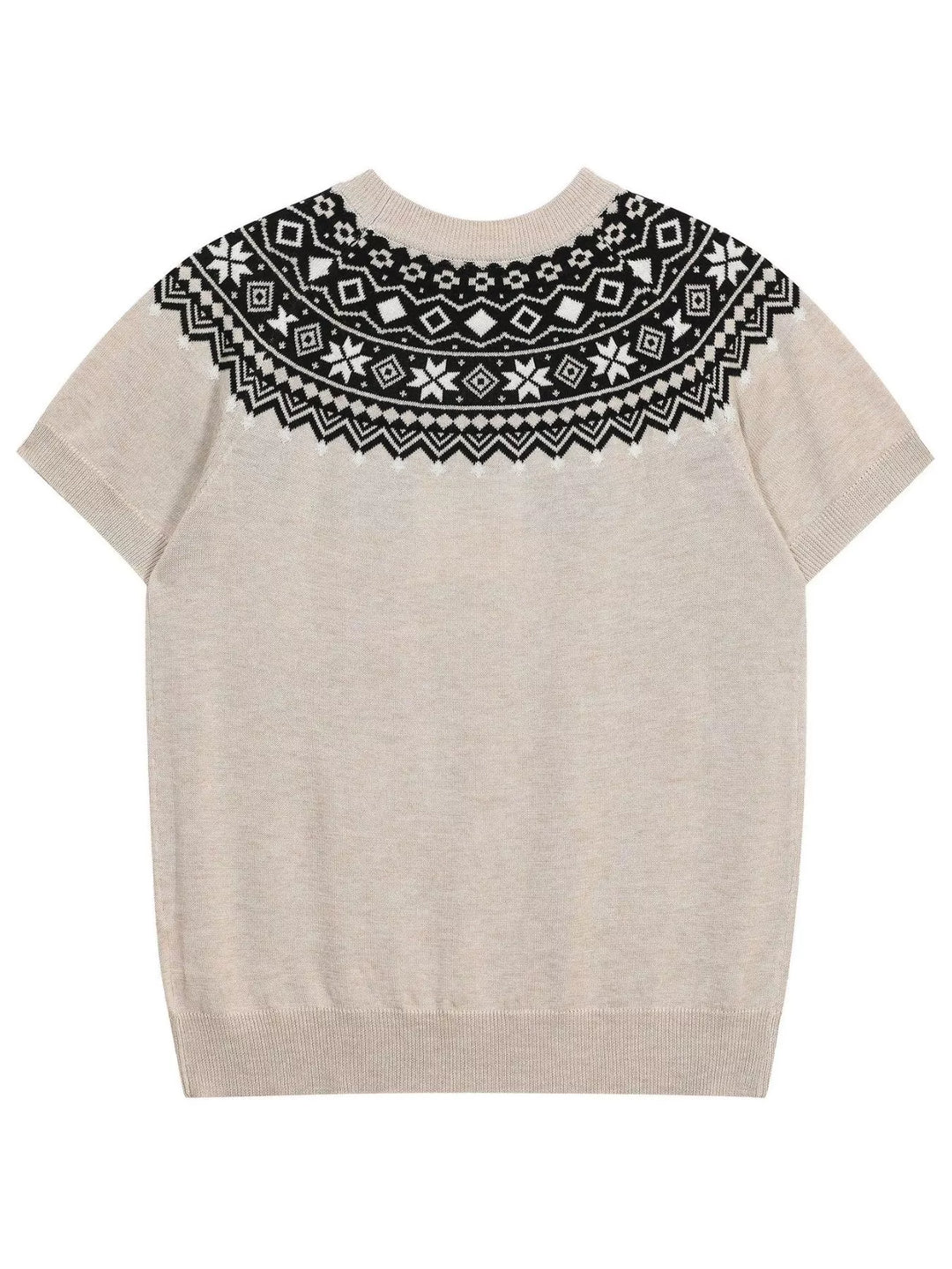 Men's Fair Isle Pattern Short Sleeve Sweater