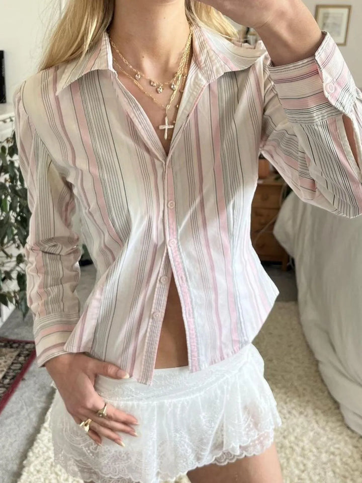 Printed Button-Down Long Sleeve Shirt