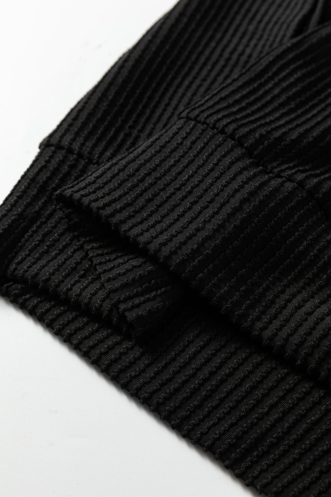 Black Twisted Rib Outlined Merry Letter Graphic Loose Long Sleeve Top