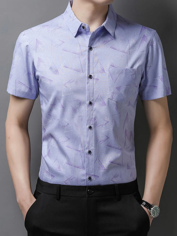 Men's Plus Size Geometric Print Short Sleeve Shirt