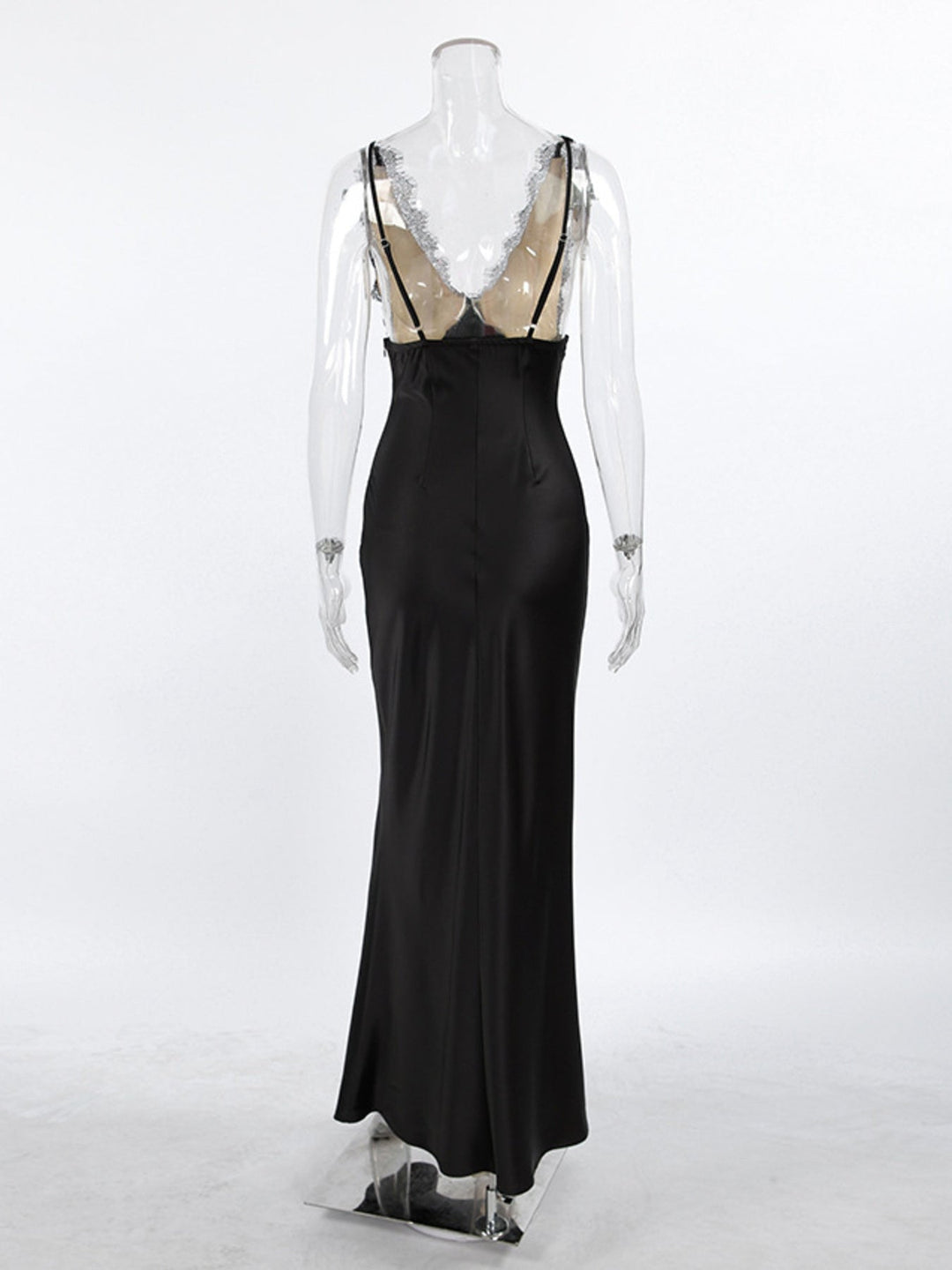 Lace Trimmed Adjustable Strap Midi Dress