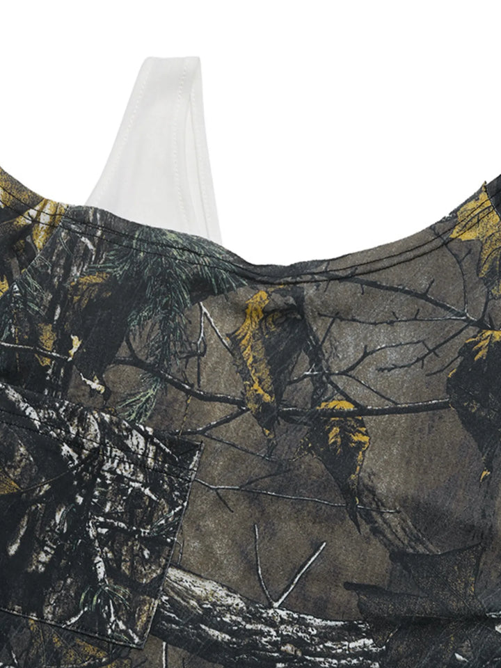 Asymmetrical Neck Printed Long Sleeve Top