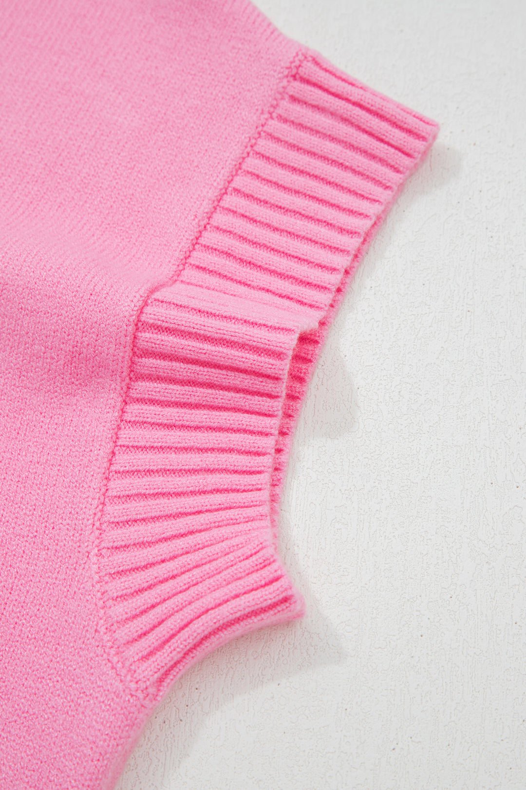 Pink Valentine Heart Graphic Cropped Short Sleeve Sweater