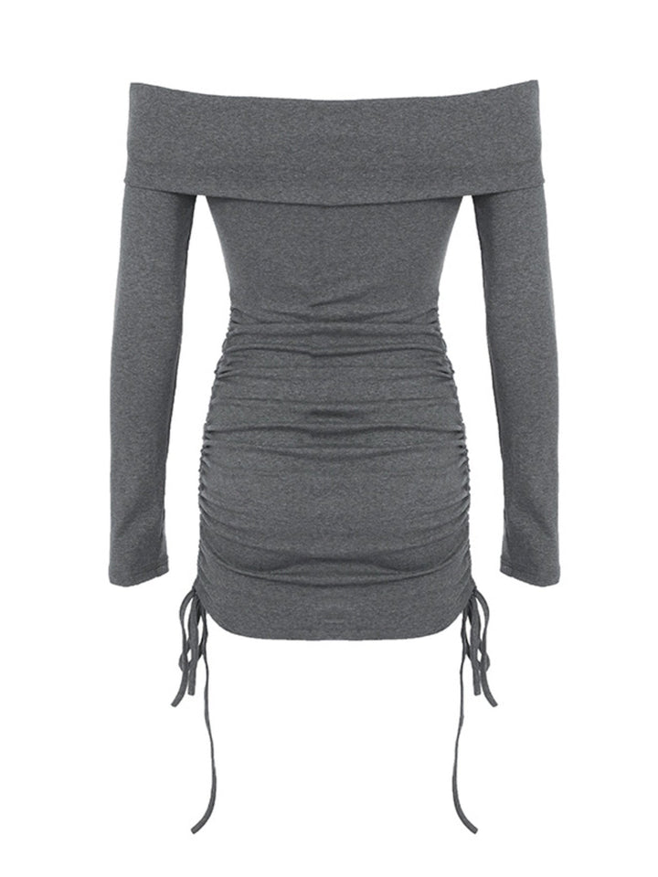 Off-Shoulder Ruched Bodycon Mini Dress