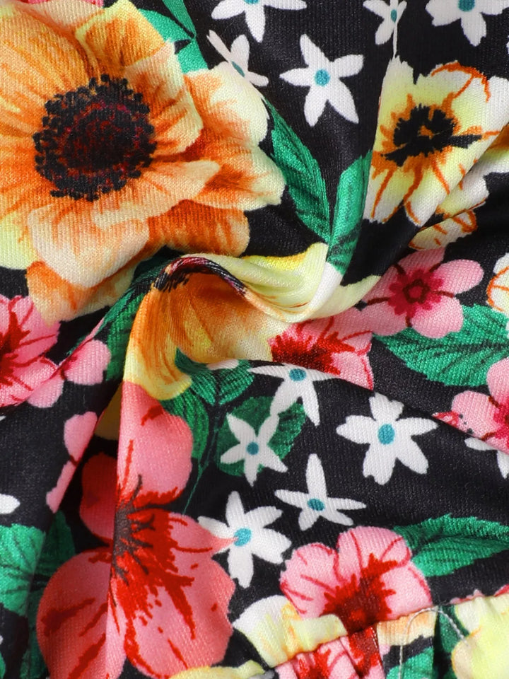 Children's Floral Bell Sleeve Top and Pants Set