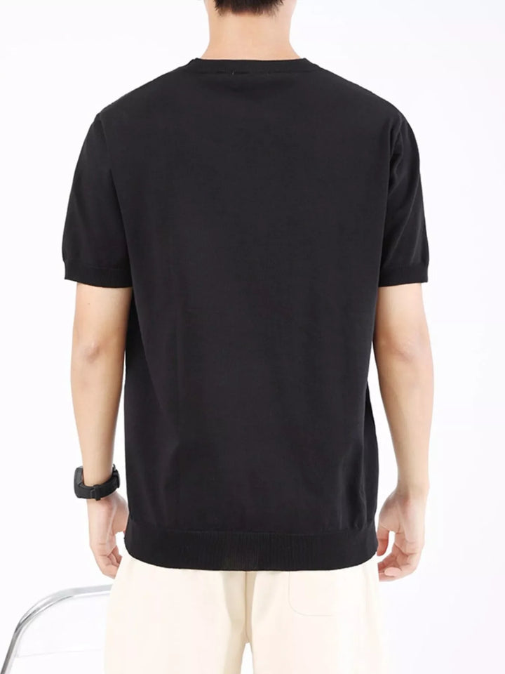 Men's Plus Size Ribbed Knit Slim Fit T-Shirt