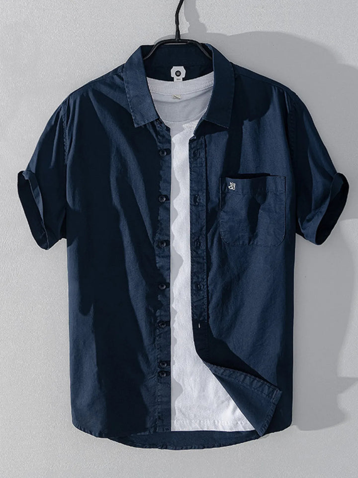 Men's Plus Size Button Up Short Sleeve Shirt