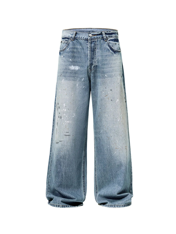 Men's Vintage Washed Wide Leg Jeans
