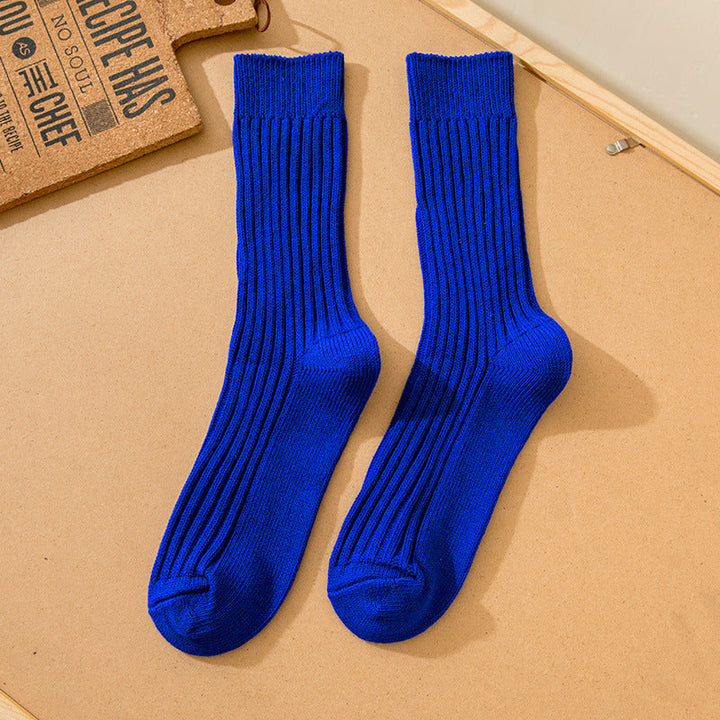 Double-needle Cotton Mid-calf Athletic Socks