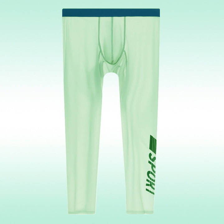Ice Silk High Elastic Seamless Quick-drying Tight Ultra-thin Pajama Pants