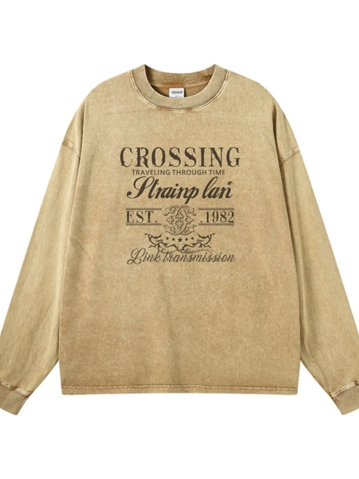 Men's Graphic Round Neck Long Sleeve T-Shirt