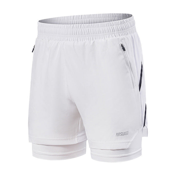 Mens Fitness Sweatpants With Liner Quick-Drying And Breathable Running Shorts