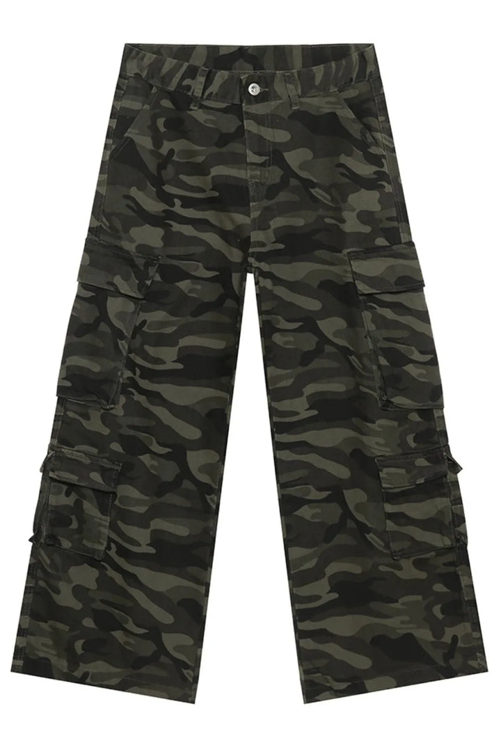 Camouflage Jeans with Cargo Pockets