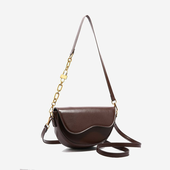 Minimalist Small Square Shoulder Bag Saddle