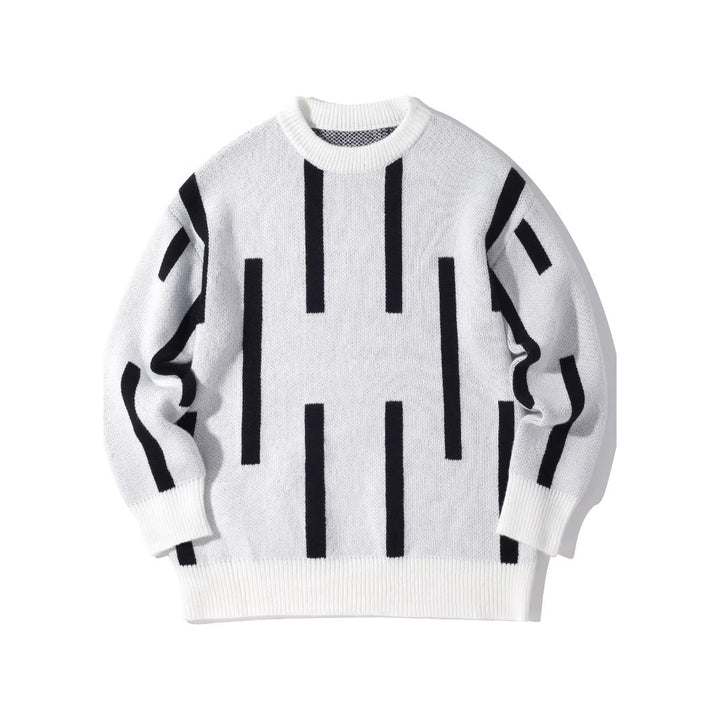 New Fallwinter Mens Pullover Color-block Knit Sweater