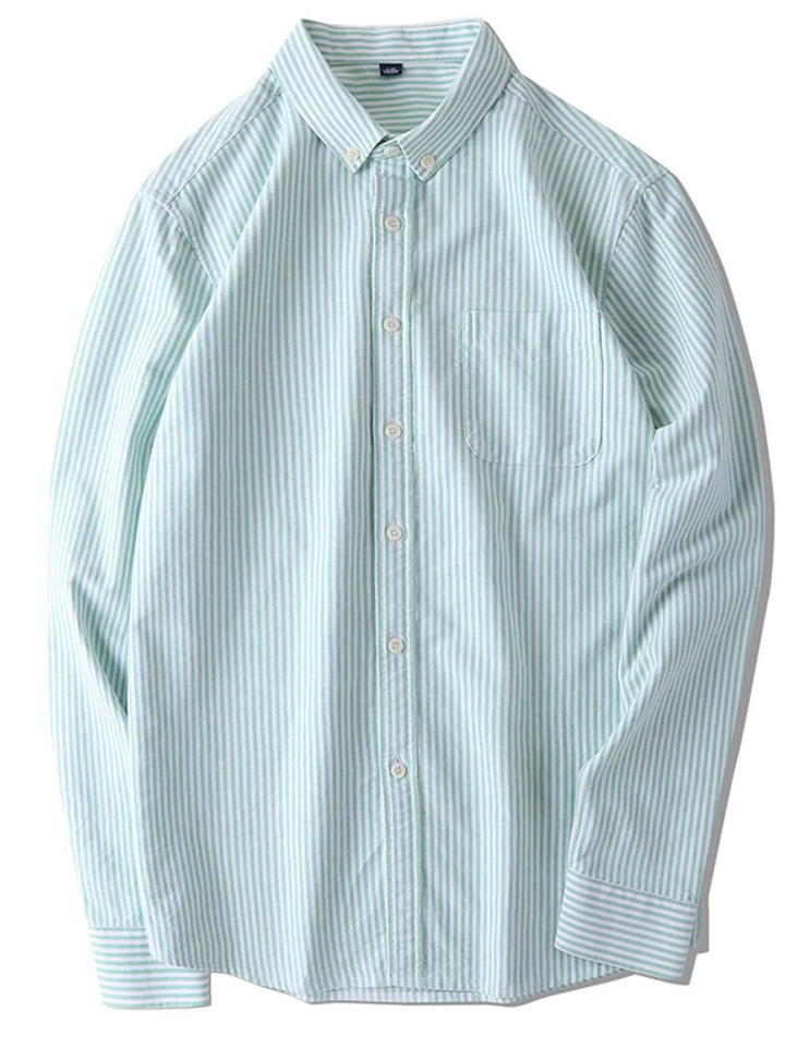 Men's Full Size Striped Button-Down Shirt Plus Size
