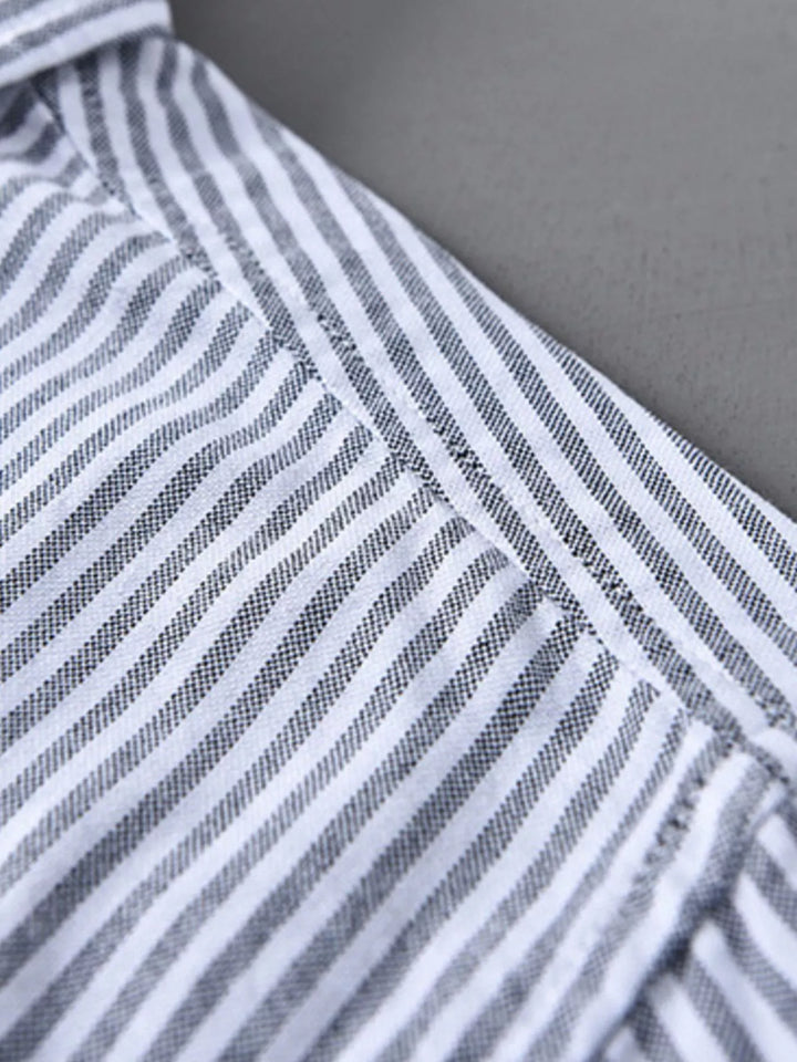 Men's Plus Size Casual Striped Short Sleeve Shirt