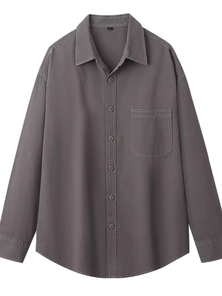 Men's Plus Size Button Up Long Sleeve Shirt
