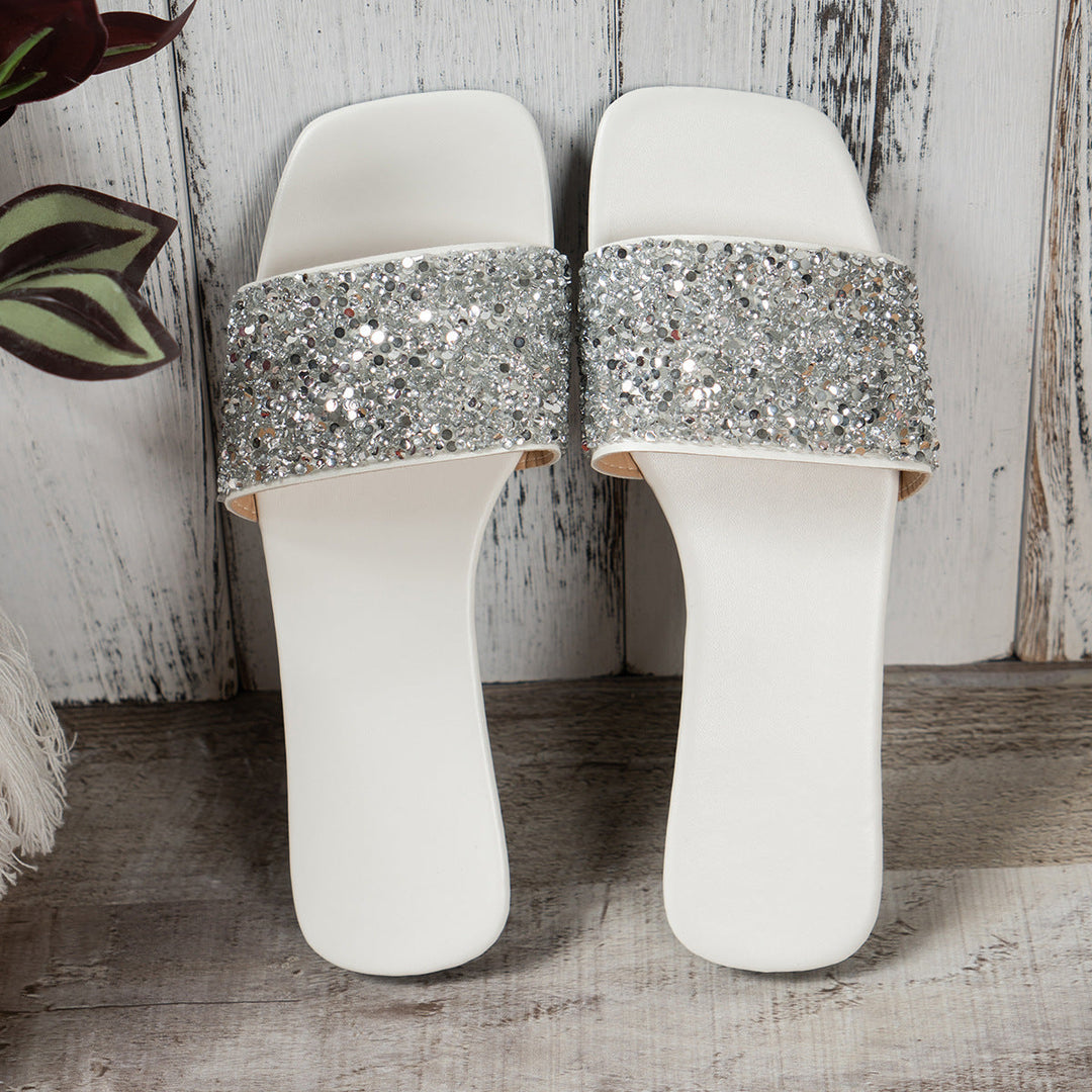 Open Toe Rhinestone Sandals