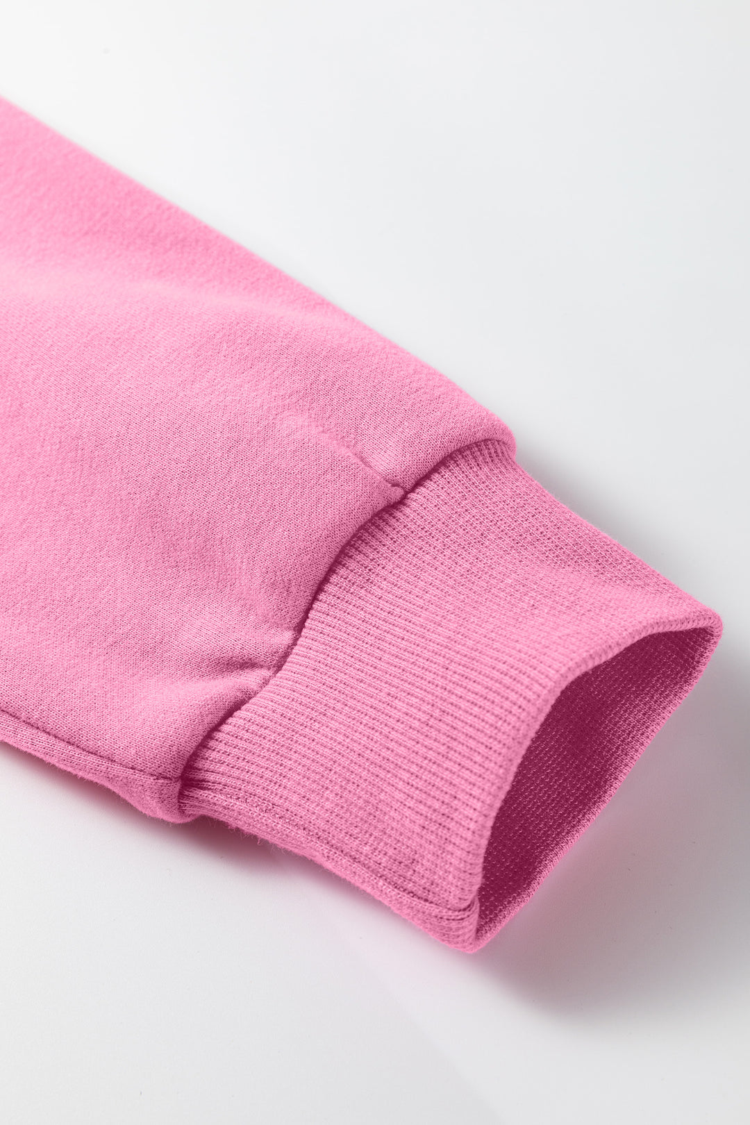 Bright Pink Oversize Blessed Embroidered Mock Neck Sweatshirt