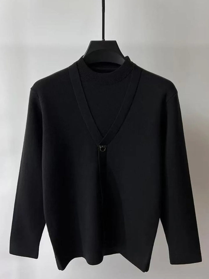 Men's Plus Size Long Sleeve Relaxed Fit Sweater