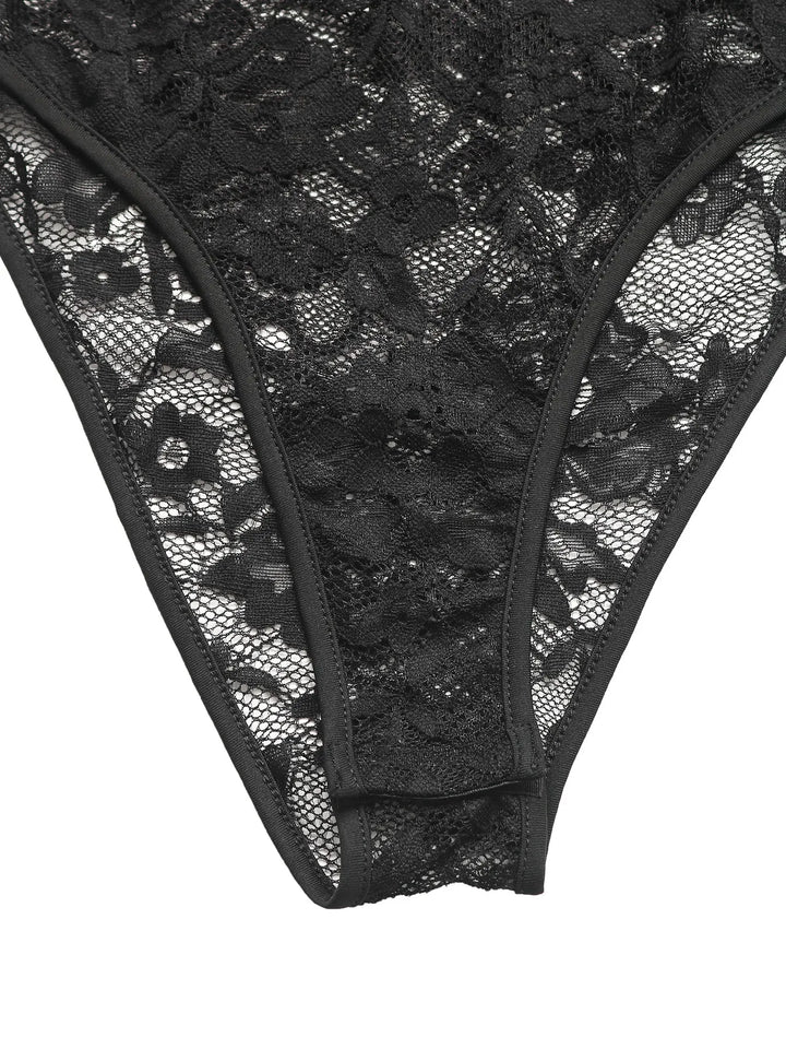 Lace Long Sleeve V-Neck Bodysuit