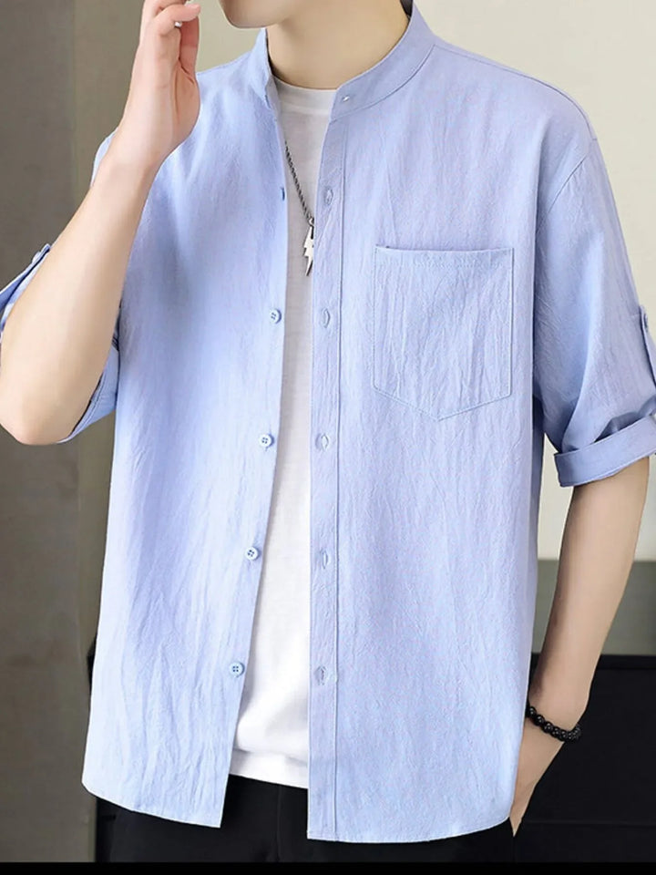 Men's Plus Size Button Up Short Sleeve Shirt