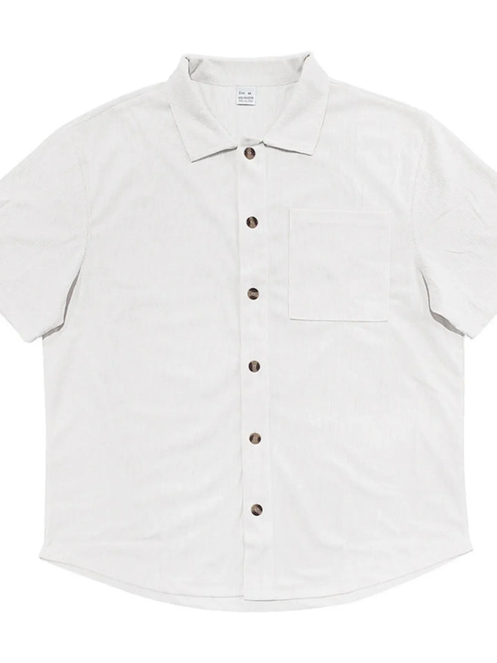 Men's Full Size Button Up Top and Shorts Set Plus Size