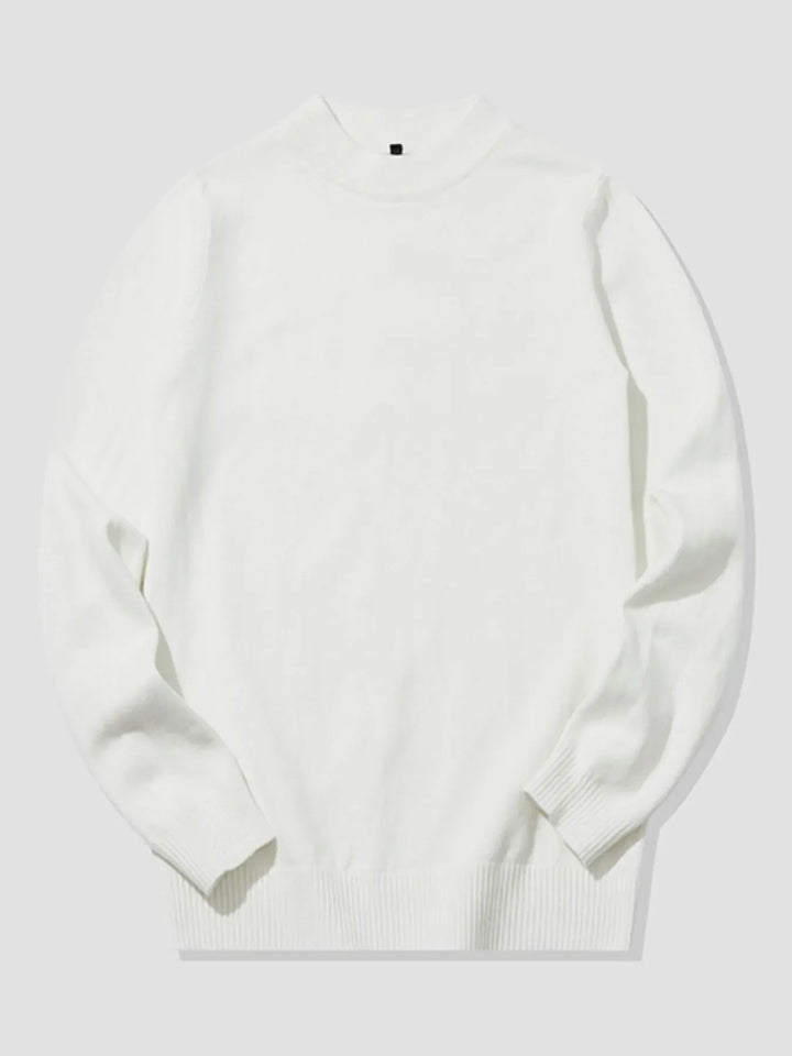 Men's Plus Size Ribbed Hem Long Sleeve Sweater