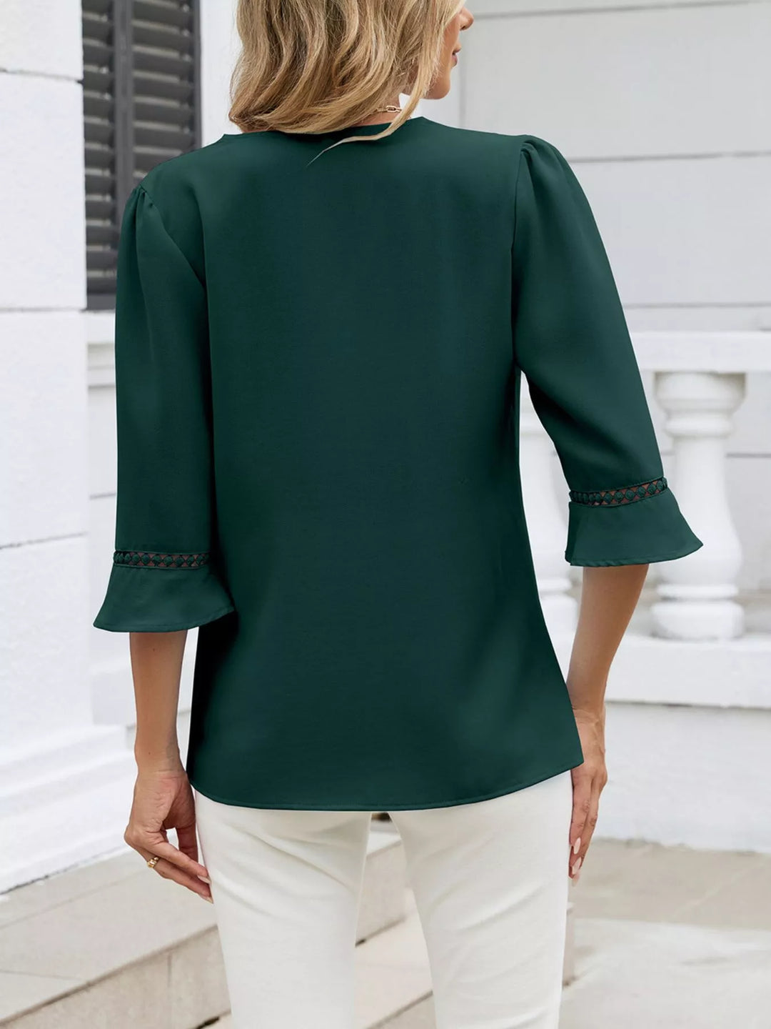 V-Neck 3/4 Sleeve Blouse