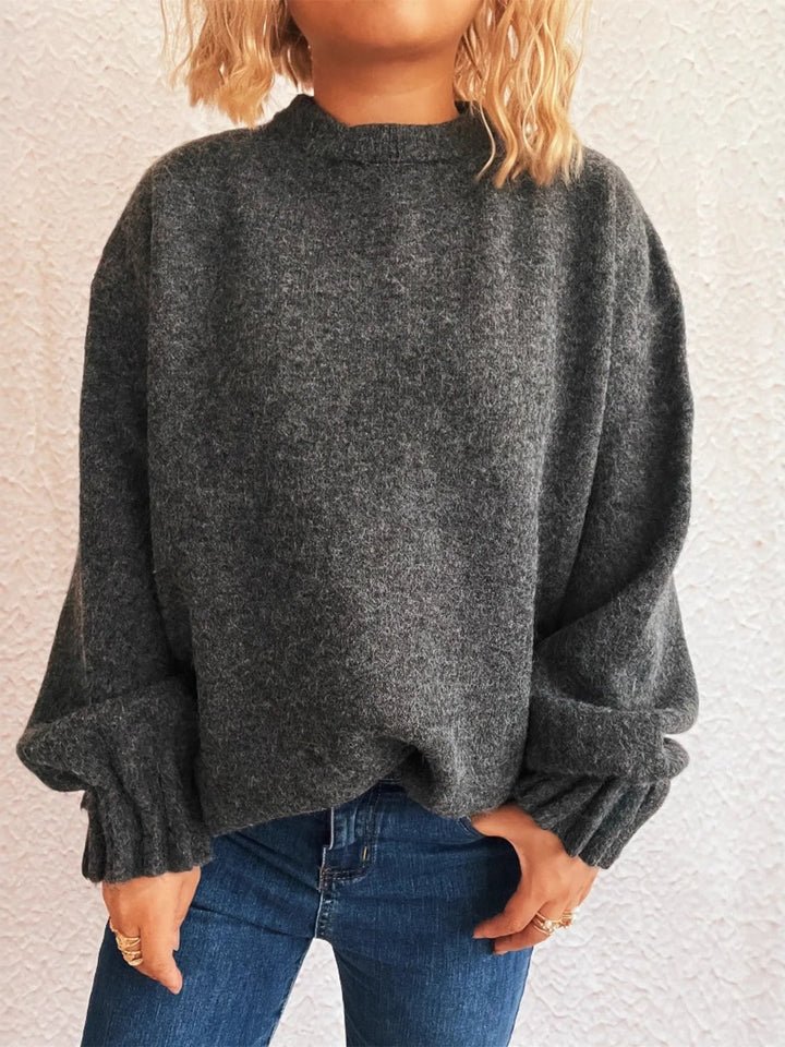 Round Neck Dropped Shoulder Sweater