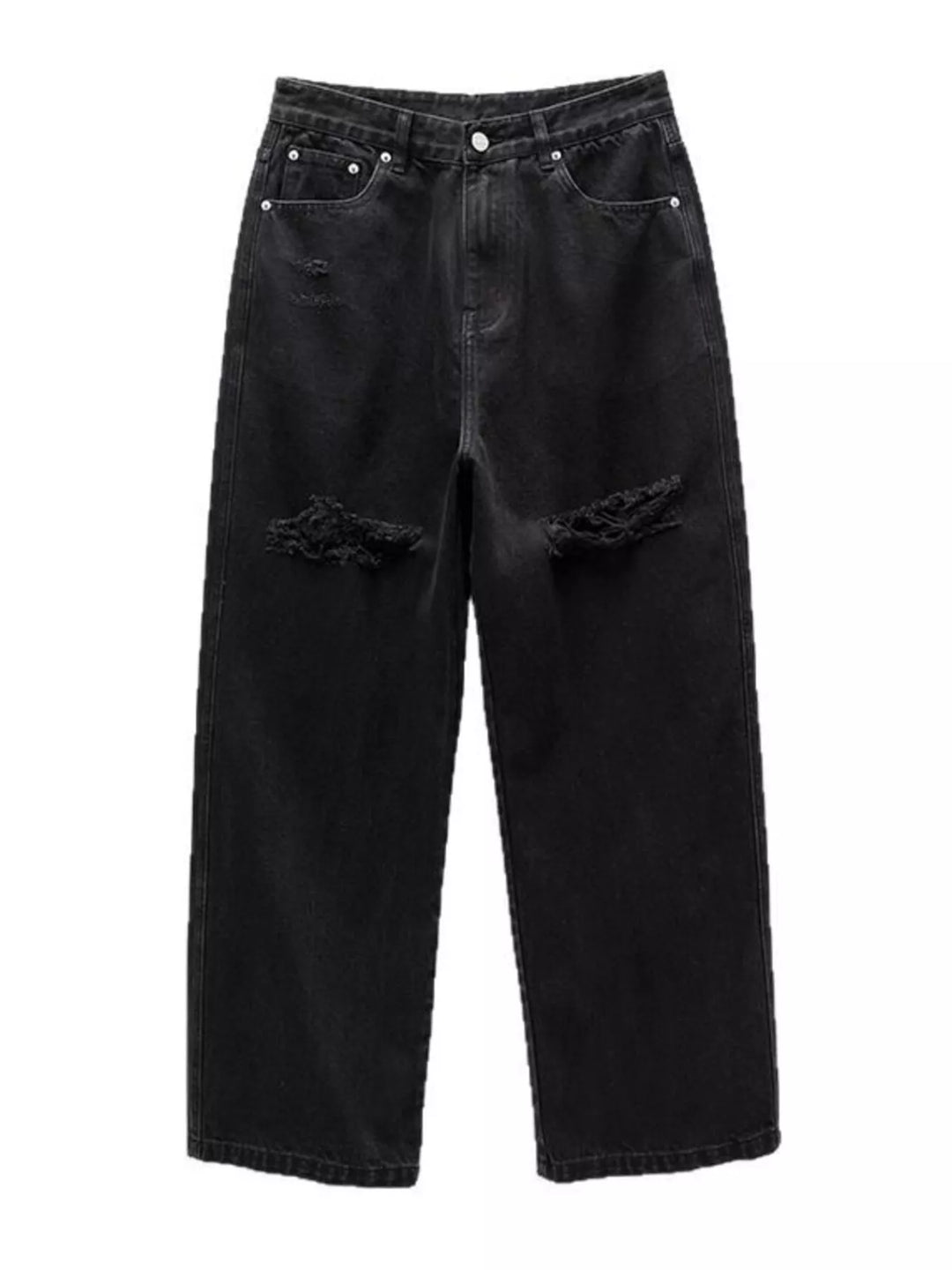 Men's Distressed Wide Leg Jeans