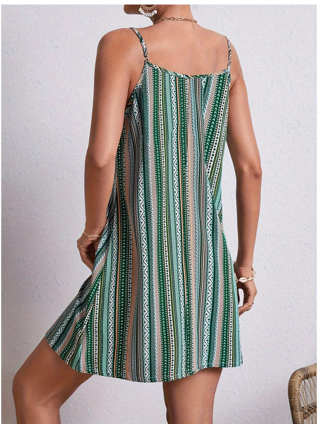 Striped V-Neck Cami Dress