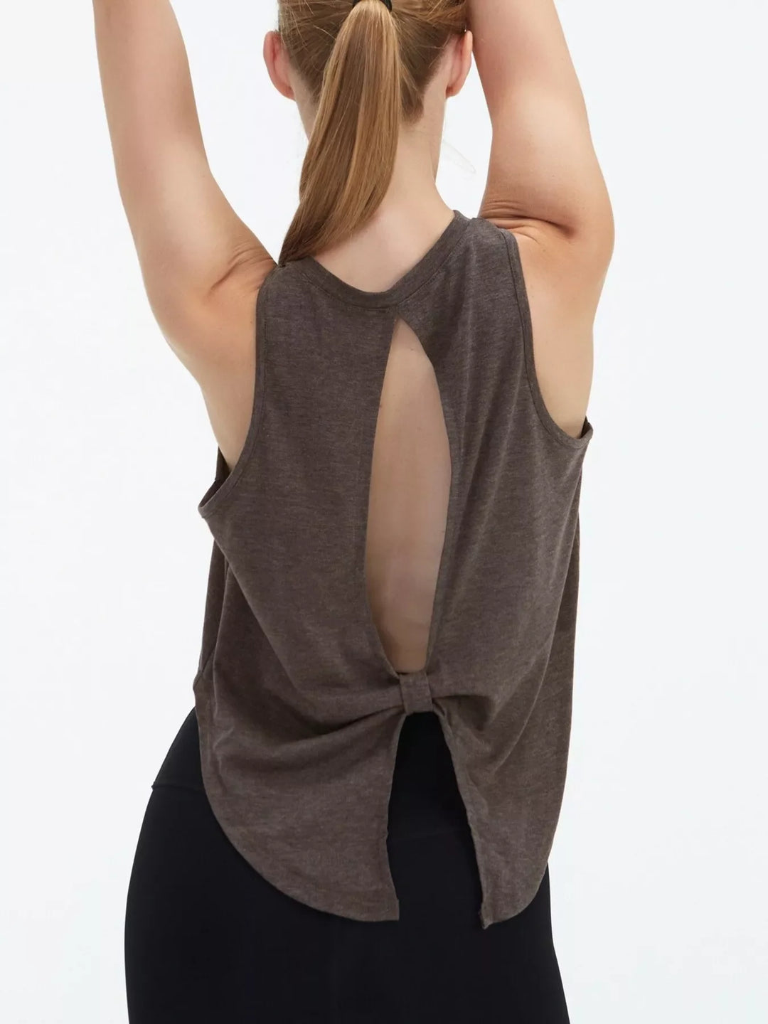 Cutout Back Round Neck Active Tank