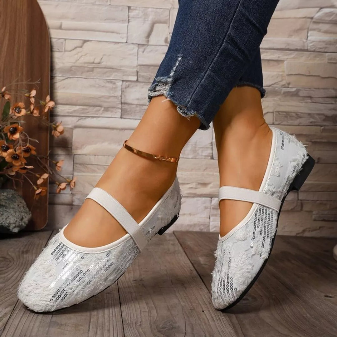 Sequin Round Toe Slip-Ons