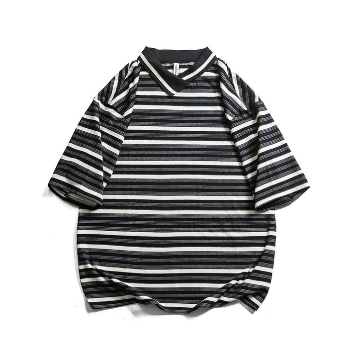 Men's Retro Striped Bottoming Pullover
