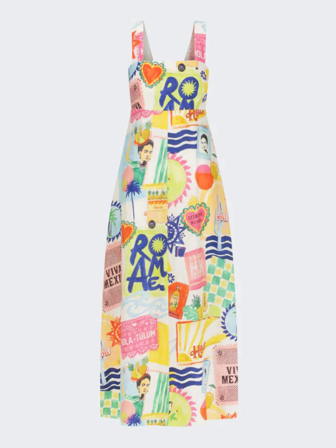 Printed Square Neck Maxi Cami Dress