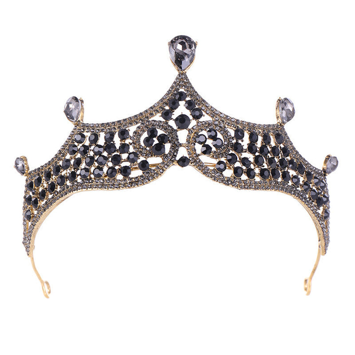 Retro Baroque Black Marriage Royale Decorative Crown