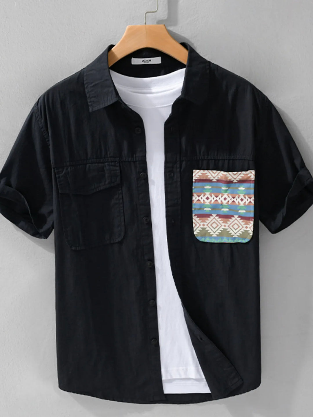 Men's Plus Size Button Up Short Sleeve Shirt