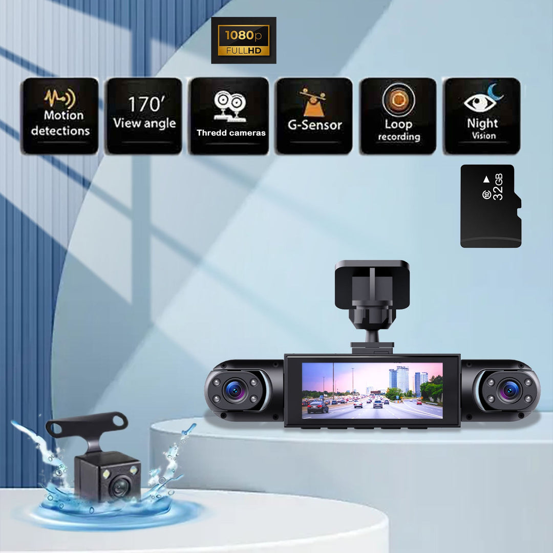 1080P High-definition Driving Recorder With Four Lenses, High-definition Night Vision, Front, Back, Left, Right Recording