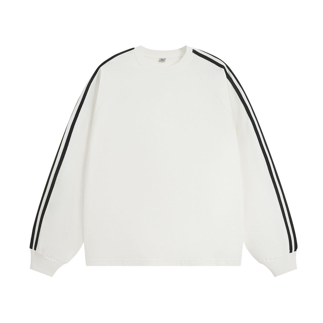 American-style Retro Three-bar Long-sleeved T-shirt For Men