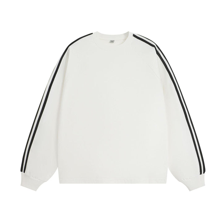 American-style Retro Three-bar Long-sleeved T-shirt For Men