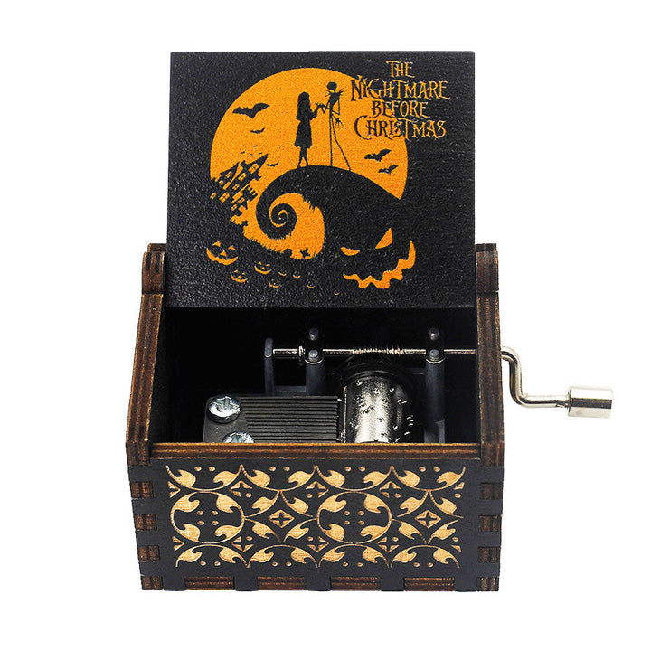 Antique Carved Wooden Hand Crank Spirited Away Music Box Christmas Gift Birthday Gift Party Decoration