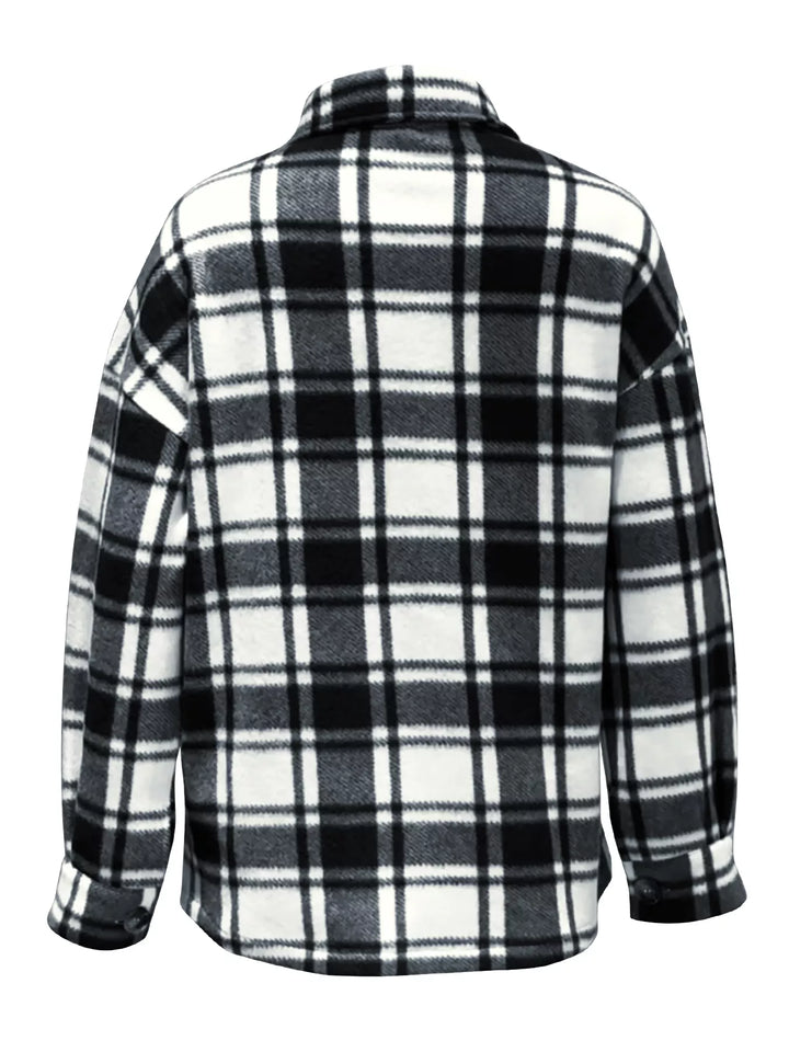 Plaid Button-Up Jacket