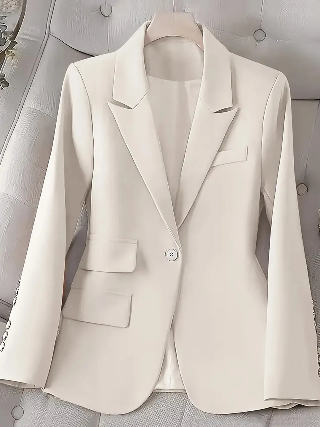Single-Button Long Sleeve Blazer
