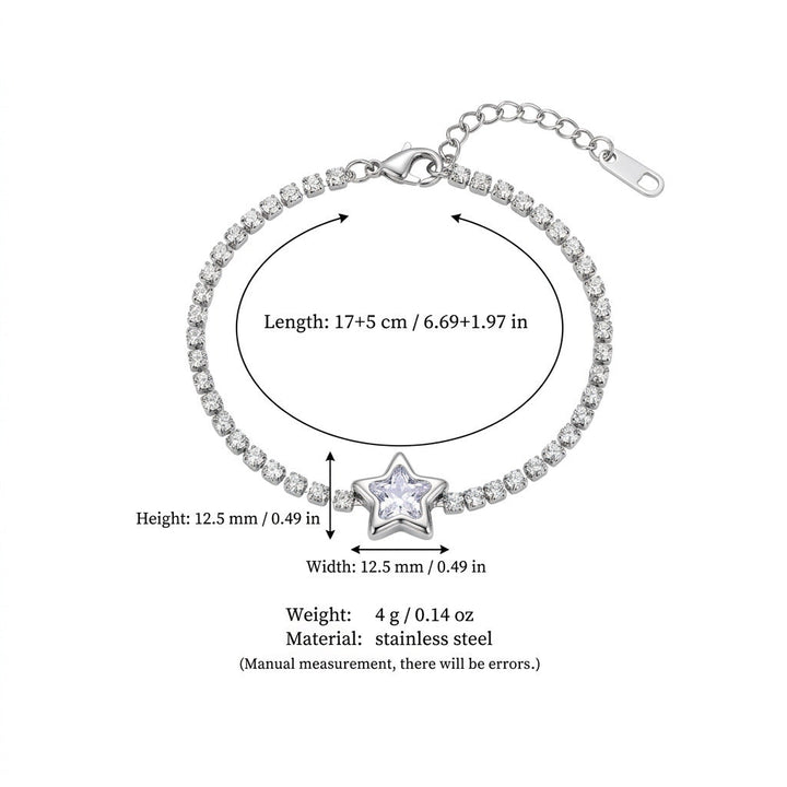 Starry Diamond-encrusted Full-diamond Bracelet For Women