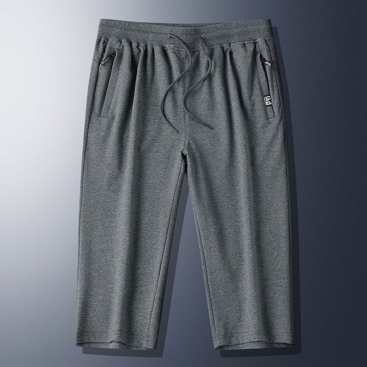 Summer New Mens Casual Ice-Silk Cropped Pants